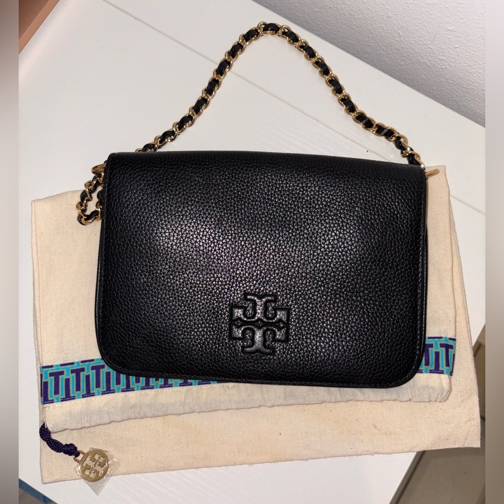 Tory Burch Pebbled Leather Chain Crossbody / Clutch sold